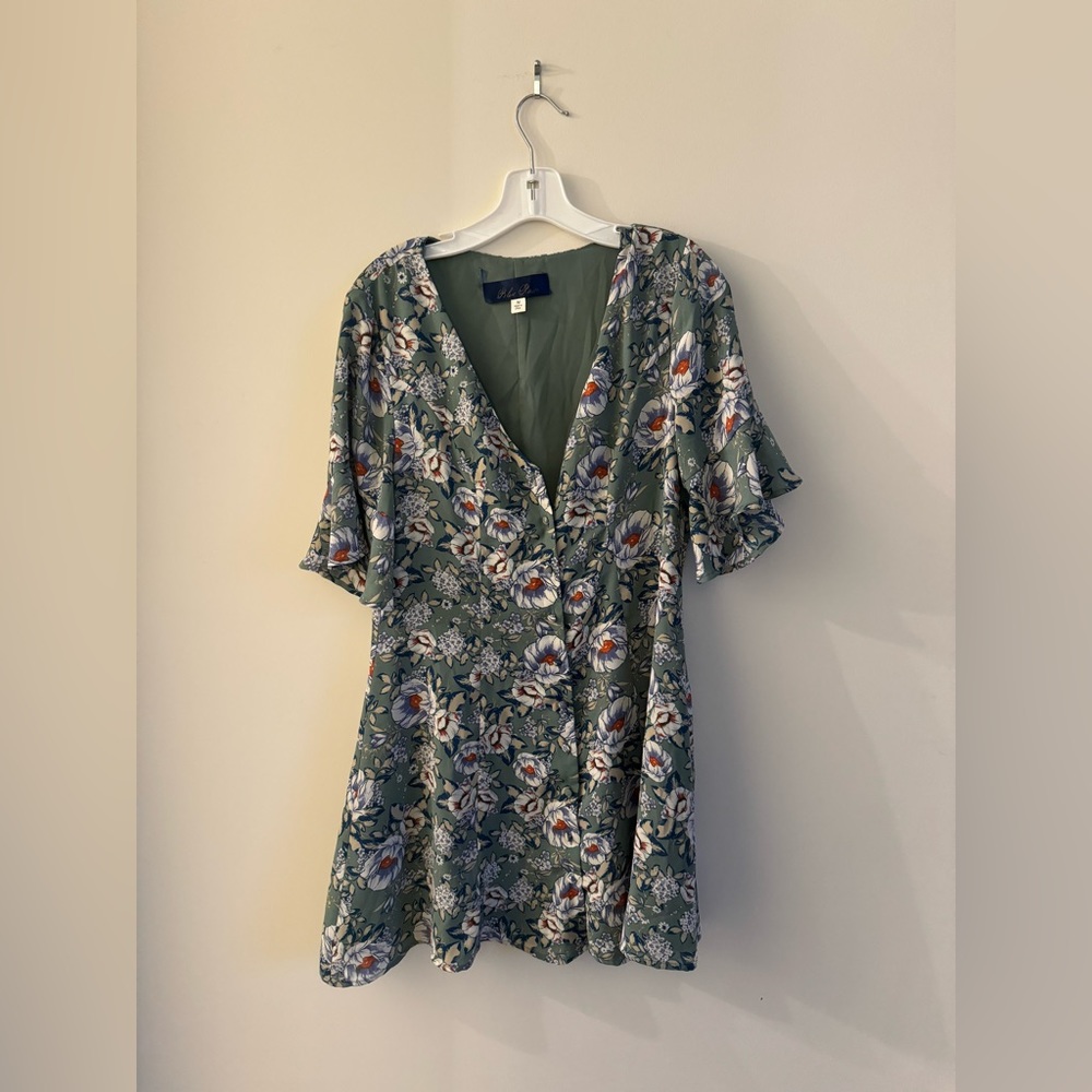Green flowered dress